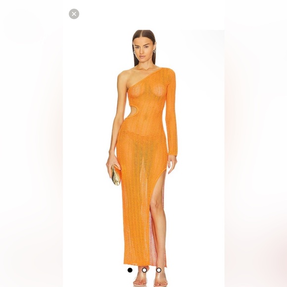 Michael Costello Dresses & Skirts - Michael Costello REVOLVE Seana Asym Maxi Knit Dress in Orange xsmall nwt